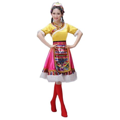 Long Water Sleeve Chinese Folk Dance Dress Ballroom Dance Costume For