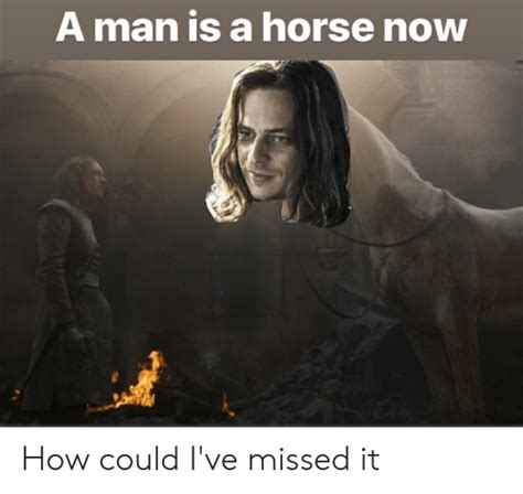 A Man Is a Horse Now How Could I've Missed It | Game of Thrones Meme on