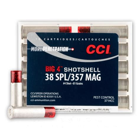 38 Special Or 357 Magnum 84 Grain 4 Lead Shot Cci Big 4 10 Rounds Ammo