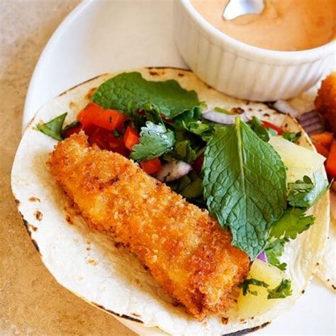 Instant Pot Air Fryer Ling Cod Taco With Pineapple Salsa
