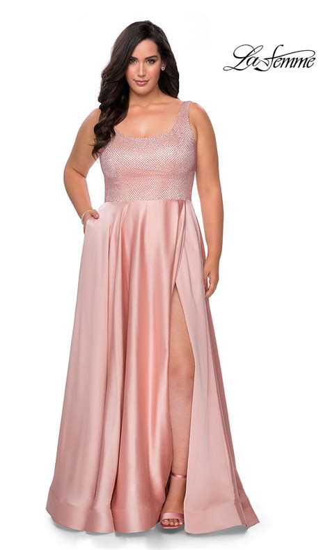 Plus Sized Pink Dresses Blush Pink Plus Evening Gowns