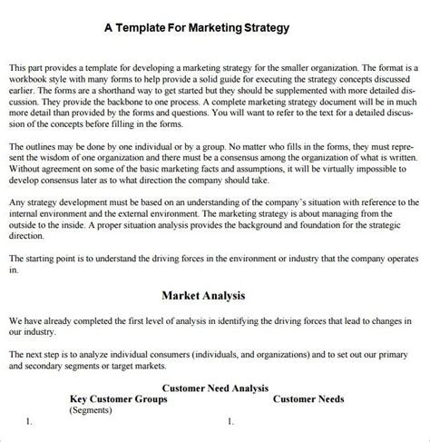 Strategic Marketing Plan Template 12 Free Word Pdf Documents Download