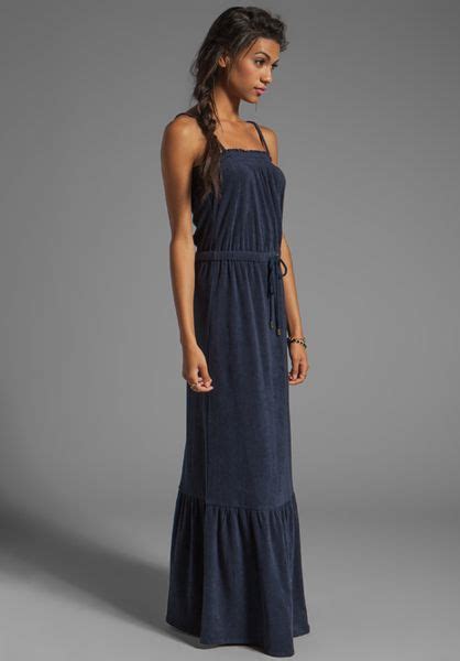 Juicy Couture Terry Maxi Dress In Navy In Blue Navy Lyst