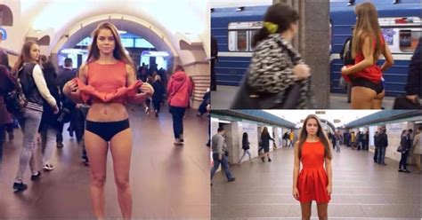 woman protests trend of ‘upskirting by flashing her knickers in a crowded train station the