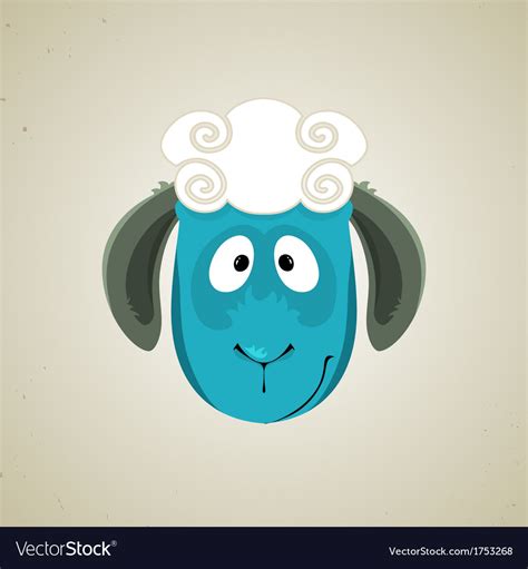 Head Of The Cute Cartoon Smiling Sheep Royalty Free Vector