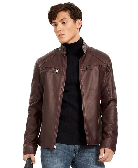 Inc International Concepts Inc Mens Faux Leather Moto Jacket Created