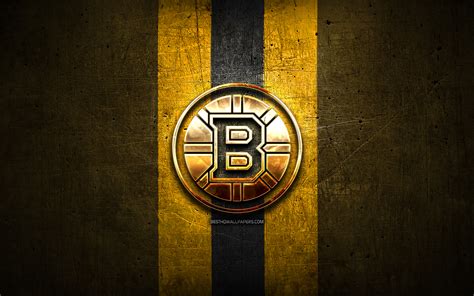 Download Wallpapers Boston Bruins Golden Logo Nhl