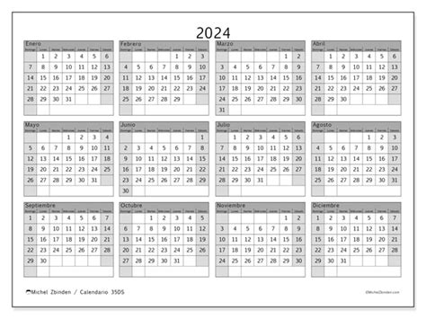 Calendario 2024 Para Imprimir “35ds” Michel Zbinden Sv
