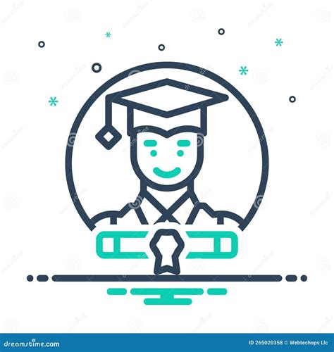 Mix Icon For Scholars Degree And Diploma Stock Vector Illustration