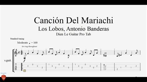 Canción Del Mariachi Guitar Tutorial Tab Youtube