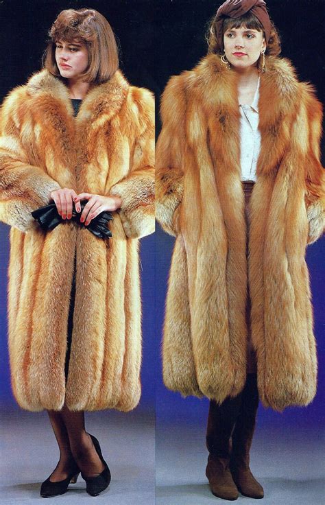 80s red fox fur coats leather coat coat fox fur coat
