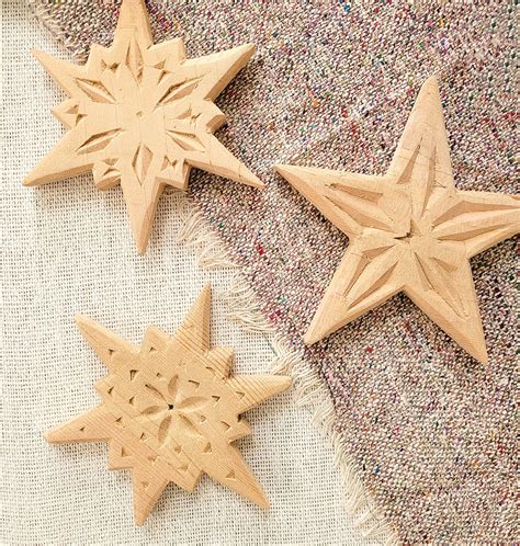 Carved Wooden Star Ornaments Minda Living