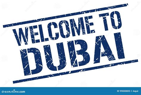 Welcome To Dubai United Arab Emirates Words Written On Green Stamp