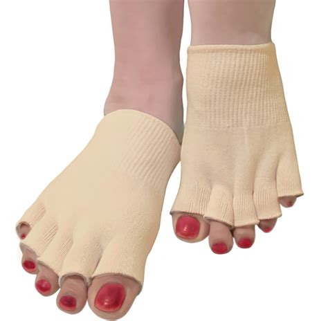 Gel Lined Open Toe Separator Compression Sock Toe Straightener 1 Pair