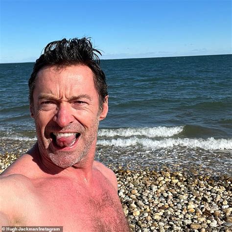 Hugh Jackman Strips Off For A Plunge In The Ocean As The Temperature Drops To 2 Degrees In New