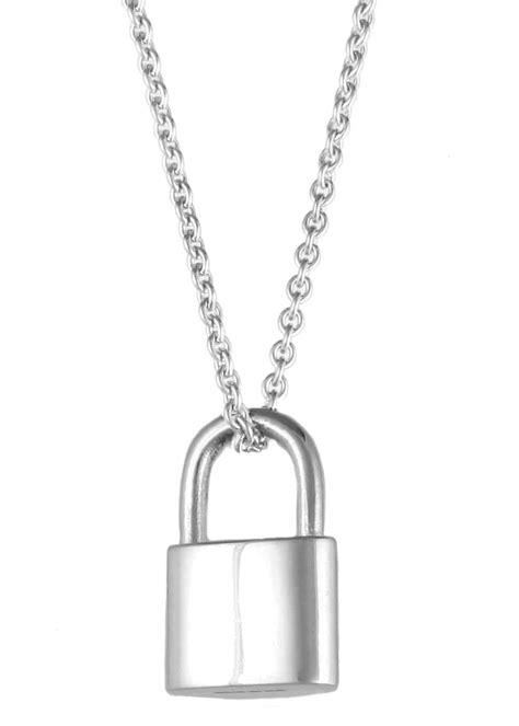 Large Padlock Necklace Silver Sterling Silver And Gold Vermeil
