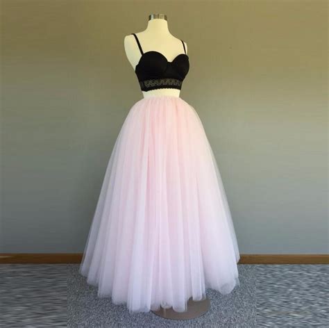 Beautiful Light Pink Tulle Waistline Length Full Length Maxi Skirt