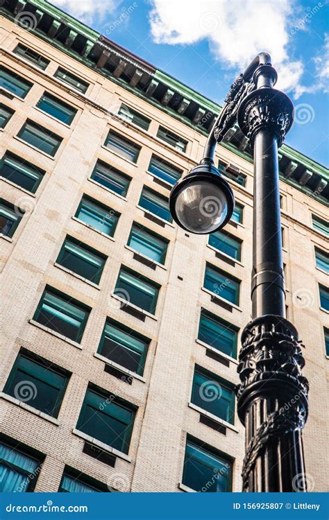Street Lamp And New York City Architecture Stock Image Image Of Post