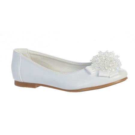 Sophias Style Girls White Crystal Bead Bow Anna Special Occasion