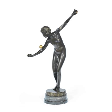 a large patinated bronze figure of a nude femaleunsigned circa 1910 in the classical style the