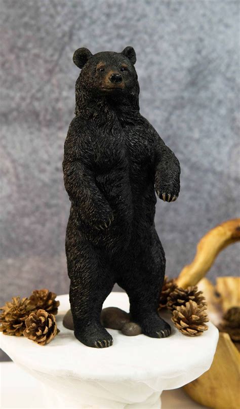 Western Rustic Forest Standing Black Bear Statue 12h Cabin Lodge Bears