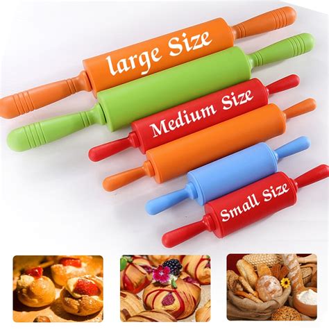 233043cm Silicone Rolling Pin Non Stick Pastry Dough Flour Roller