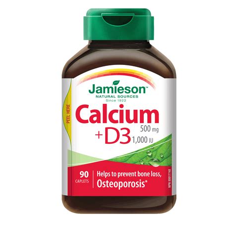 Calcium and vitamin d are essential nutrients for proper bone health. Calcium with Vitamin D — 500 mg Calcium with 1,000 IU ...