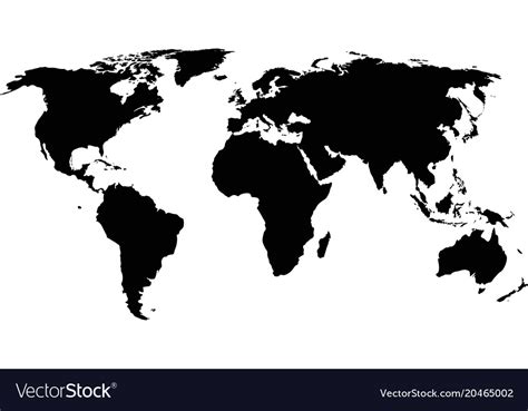 Silhouette Of A World Map Royalty Free Vector Image