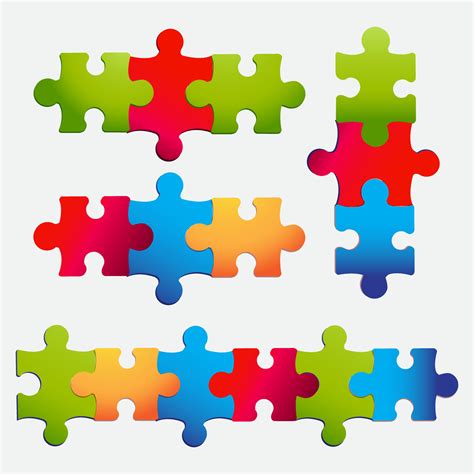 Colorful Puzzle Pieces Vector Illustration Abstract Puzzle Pieces