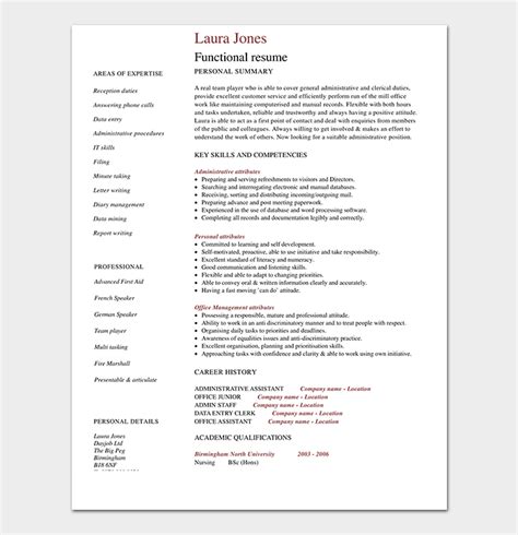 functional resume template   samples examples