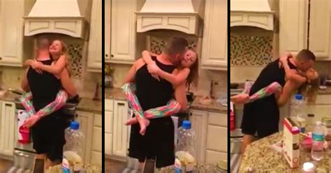 Shocking Father And His Daughter Dancing In The Kitche