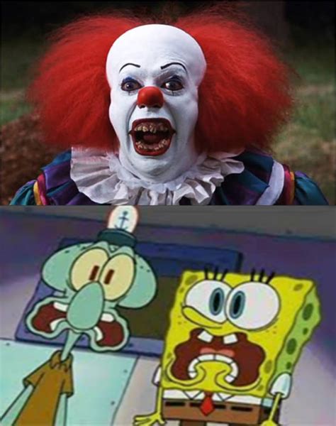 Pennywise Scared Spongebob And Squidward By Ultra Shounen Kai Z On