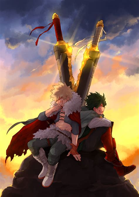 Artstation My Hero Academia Fanart Bakugou And Midoriya Fantasy Au