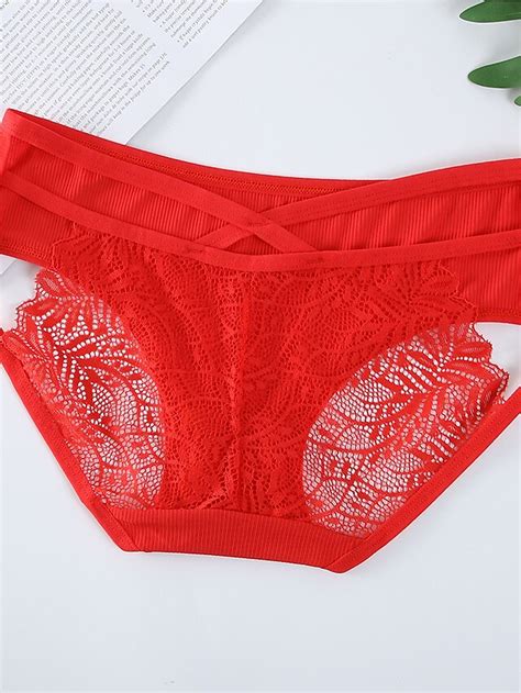 Womens Sexy Lingerie Panties 1 Pc Pure Color Hot Undergarments Bed Lace Hole Fall Winter Blue