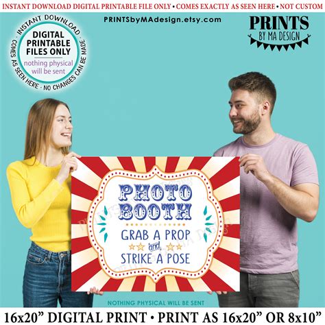 Photobooth Sign Carnival Theme Party Sign Circus Theme Party Game