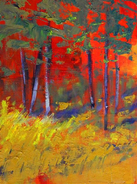 Semi Abstract Landscape Oil Painting Etsy Simple Oil Painting Oil