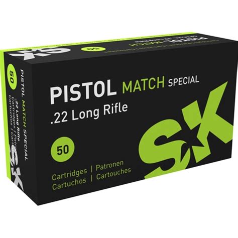 Sk Pistol Match Special Ammunition 22 Long Rifle 40 Grain