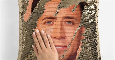 The Nicolas Cage Sequin Pillows You Wont Need But Really