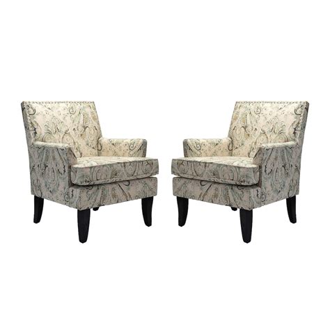 Jayden Creation Isabella Armchair Set Of 2 Indigo And Yellow Multi Floral The Home Depot Canada