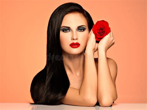 Beautiful Woman With Bright Fashion Makeup Stock Image Image Of