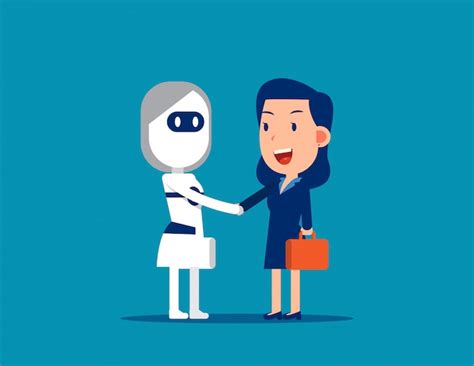 Premium Vector Human And Robot Handshake