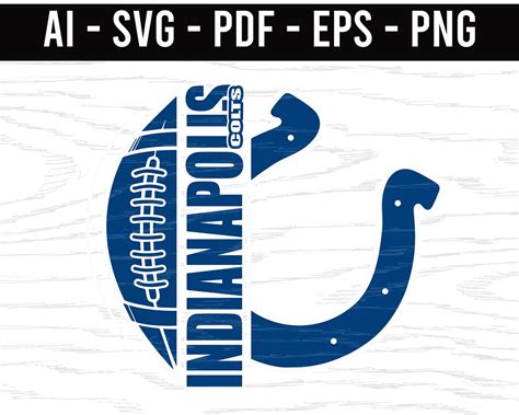 Indianapolis Colts Ball Svg Png Ai Eps Pdf Nfl Sports Logo Etsy