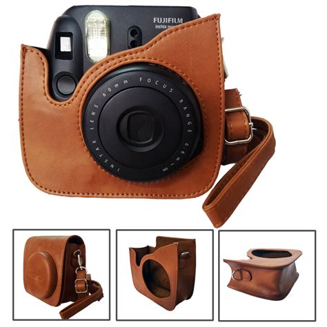 Fujifilm Instax Mini 8 Camera Protective Case Bag Vintage Brown Leather