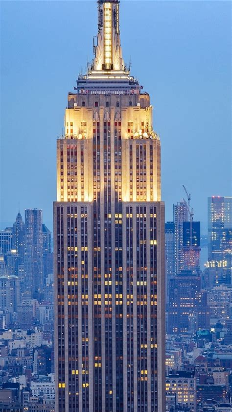 Fondos De Pantalla El Empire State Building Lights New York City Usa