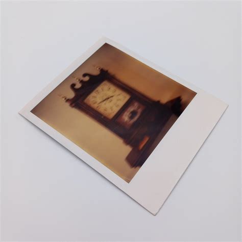 Vintage Polaroid Photo Retro Wood Clock Blurry Eerie Moody Found Art Snapshot Ebay