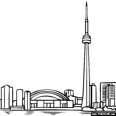 Doodle in front of cn tower. Famous Places and Landmarks Coloring Pages | Page 1 ...