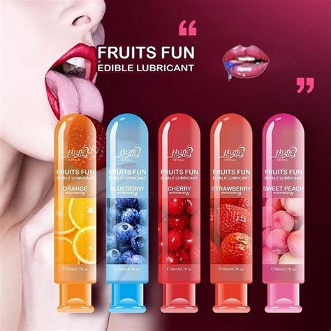 80ml Water Based Lubricant Peach Cherry Orange Fruit Edible Flavor Sex