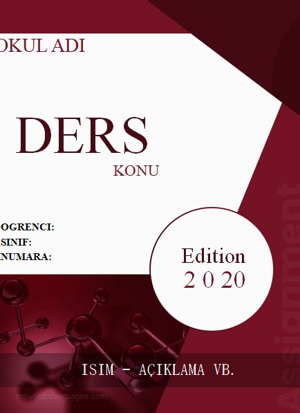 En Güzel Kimya Ödev Kapakları (Word) İndir - HangiSoru.com