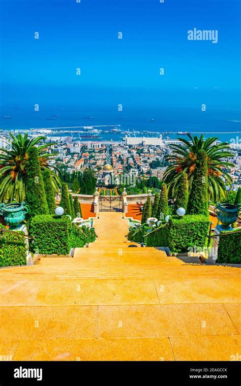 Aerial View Of Bahai Gardens In Haifa Israel Stock Photo Alamy