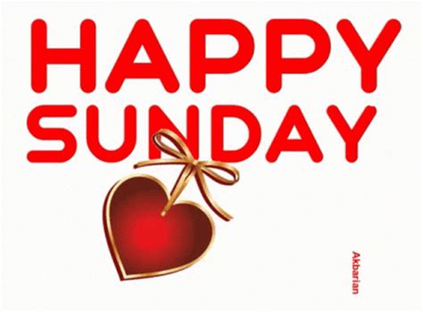 Happy Sunday Blessings Greetings Red Heart 